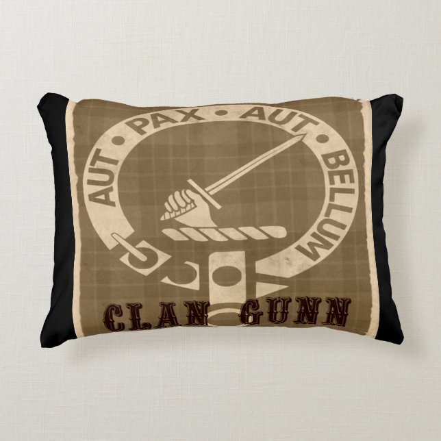 Clan Gunn Sepia Decorative Cushion (Front)