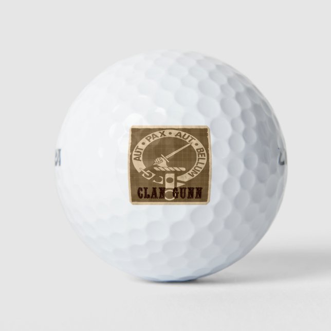 Clan Gunn Sepia Golf Balls (Front)