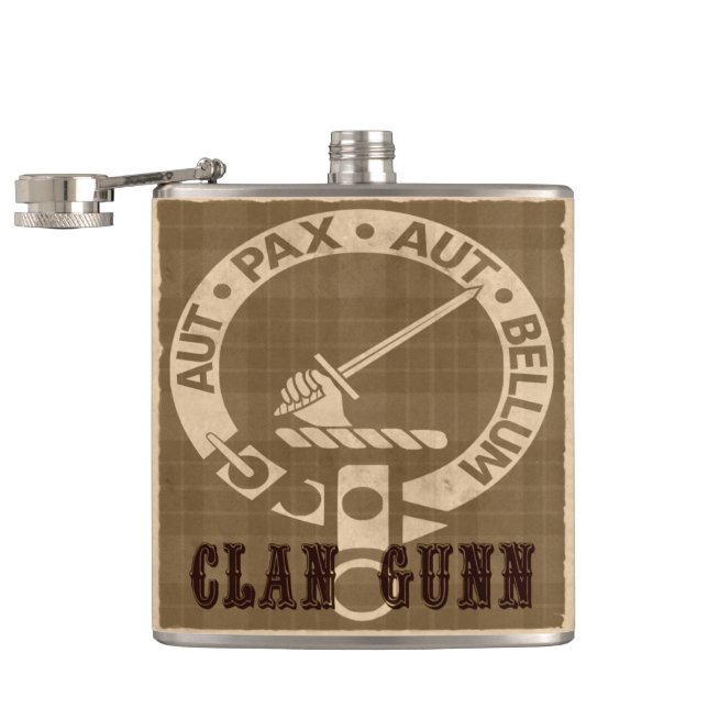 Clan Gunn Sepia Hip Flask (Opened)