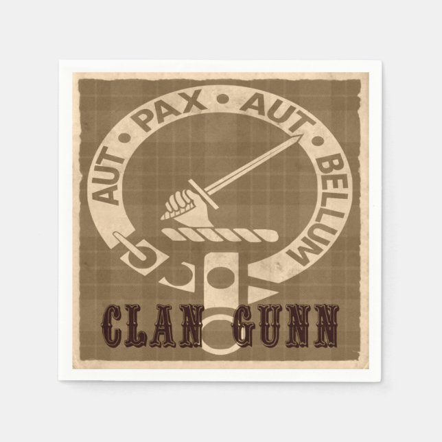 Clan Gunn Sepia Napkin (Front)