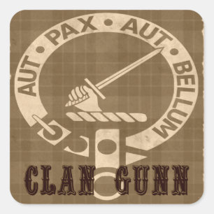 Clan Gunn Sepia Square Sticker