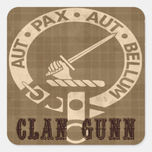 Clan Gunn Sepia Square Sticker