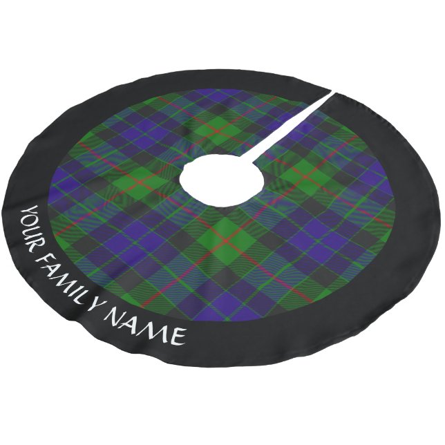 Clan Gunn Tartan Brushed Polyester Tree Skirt (Angled)