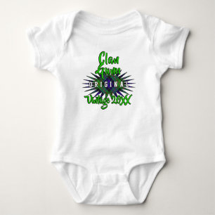 Clan Gunn Tartan Burst Vintage Birthyear Baby Bodysuit