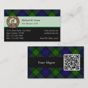 Clan Gunn Tartan Business Card