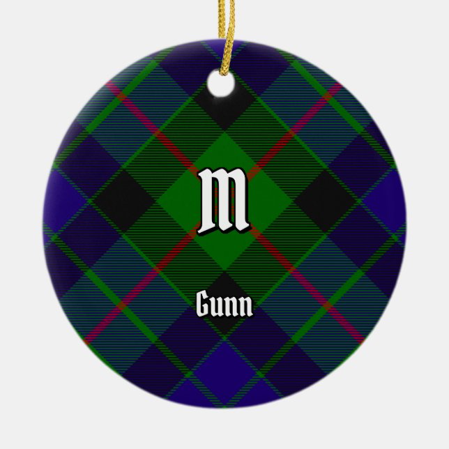 Clan Gunn Tartan Ceramic Ornament (Front)