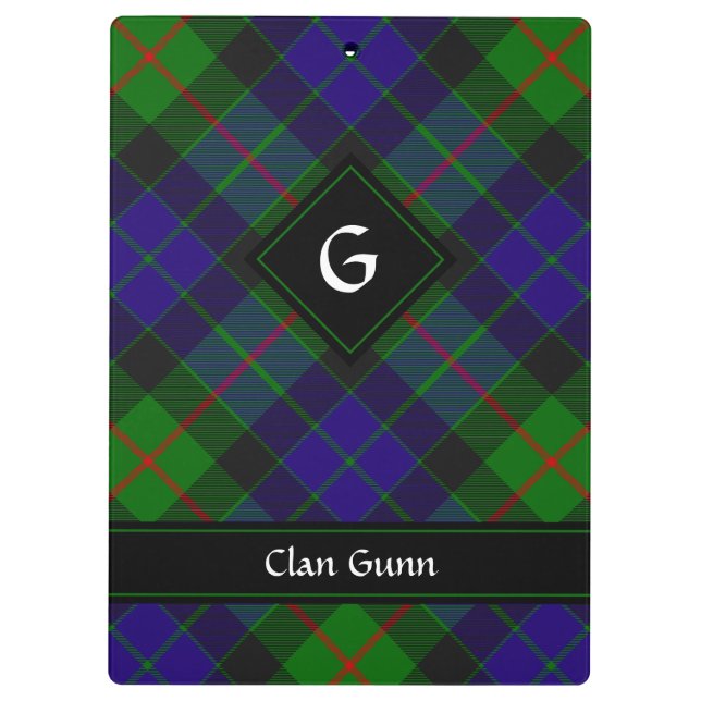 Clan Gunn Tartan Clipboard (Back)