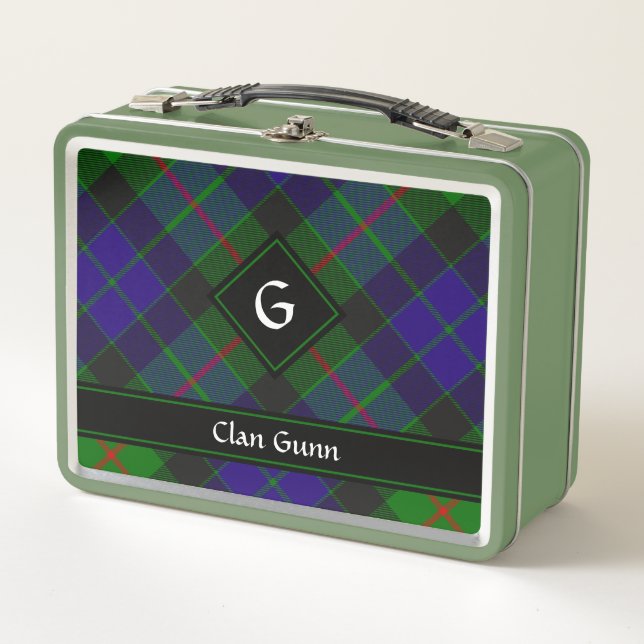 Clan Gunn Tartan Metal Lunch Box (Front)