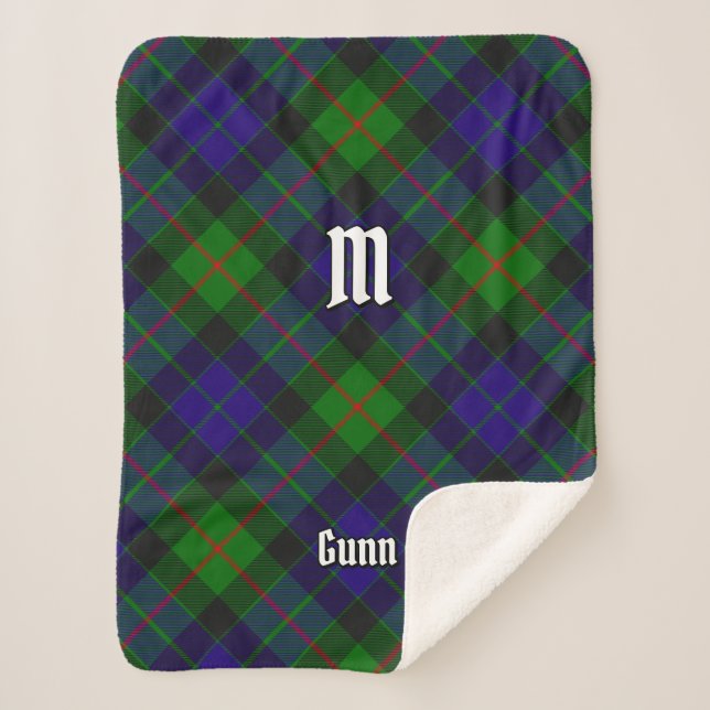 Clan Gunn Tartan Sherpa Blanket (Front)