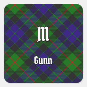 Clan Gunn Tartan Square Sticker