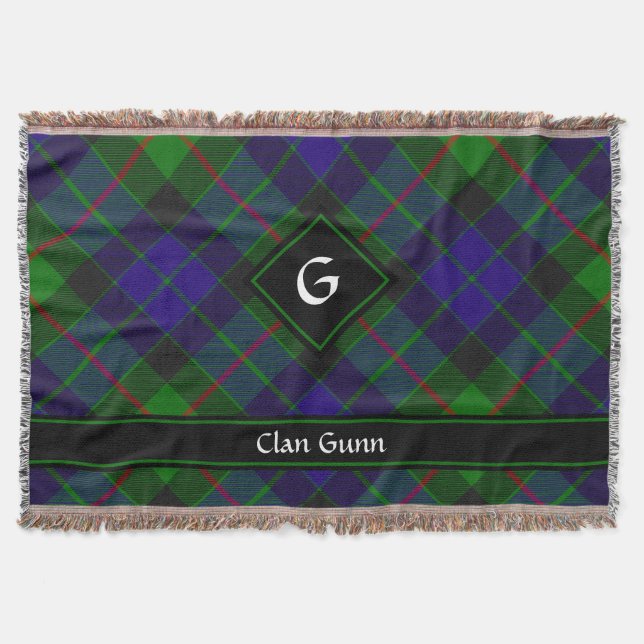 Clan Gunn Tartan Throw Blanket (Front)