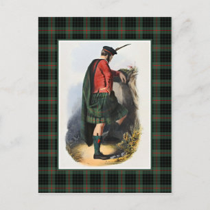 Clan Gunn Vintage Illustration Tartan Frame Postcard