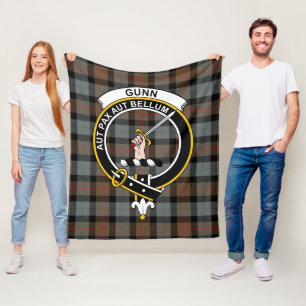Clan Gunn Weathered Tartan Plaid Fleece Blanket
