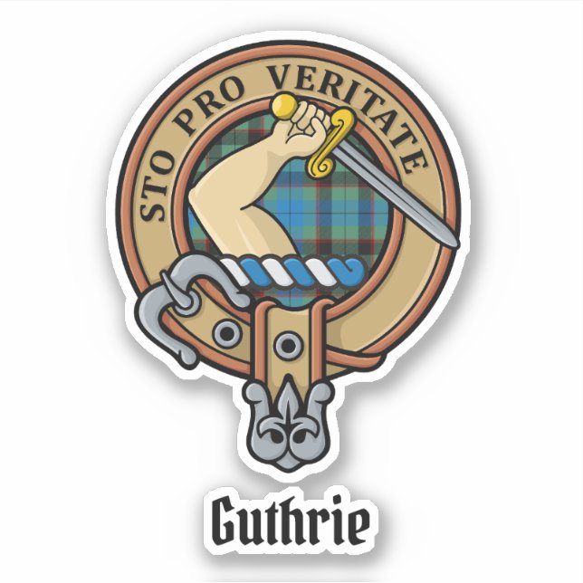 Clan Guthrie Crest over Tartan (Front)