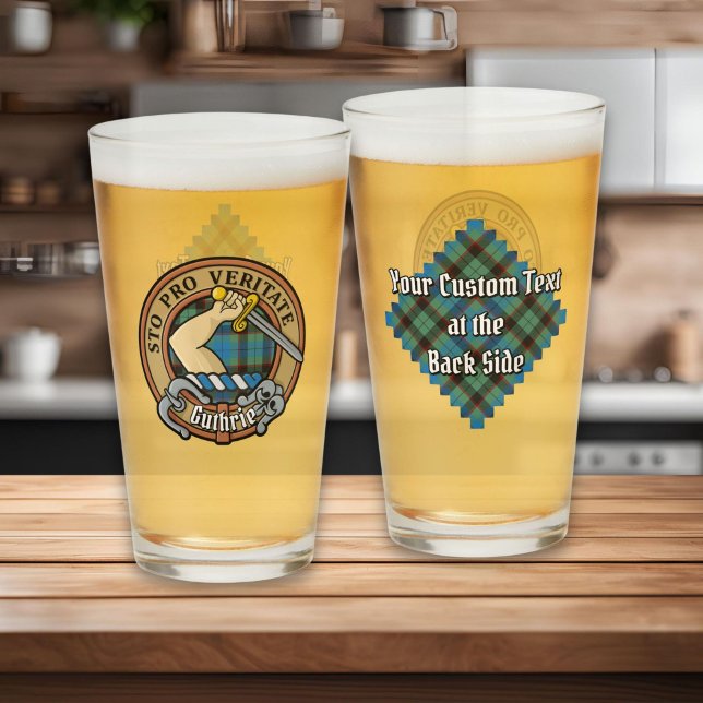 Clan Guthrie Crest over Tartan Glass (Creator Uploaded)