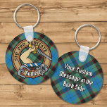 Clan Guthrie Crest over Tartan Key Ring<br><div class="desc">Clan Guthrie crest badge surrounded by a strap and buckle over tartan background. Custom text on both sides.</div>