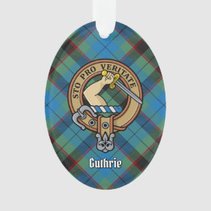 Clan Guthrie Crest over Tartan Ornament