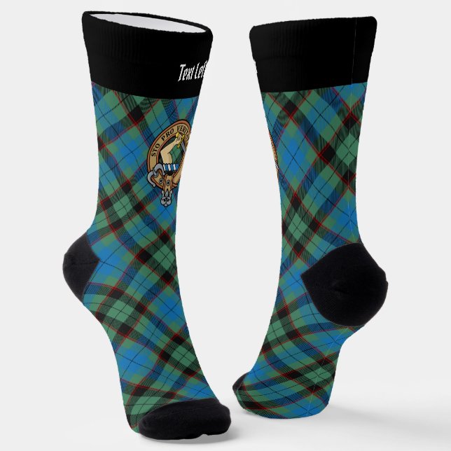 Clan Guthrie Crest over Tartan Socks (Angled)