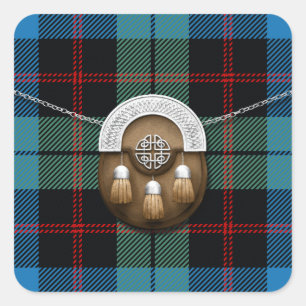Clan Guthrie Tartan And Sporran Square Sticker