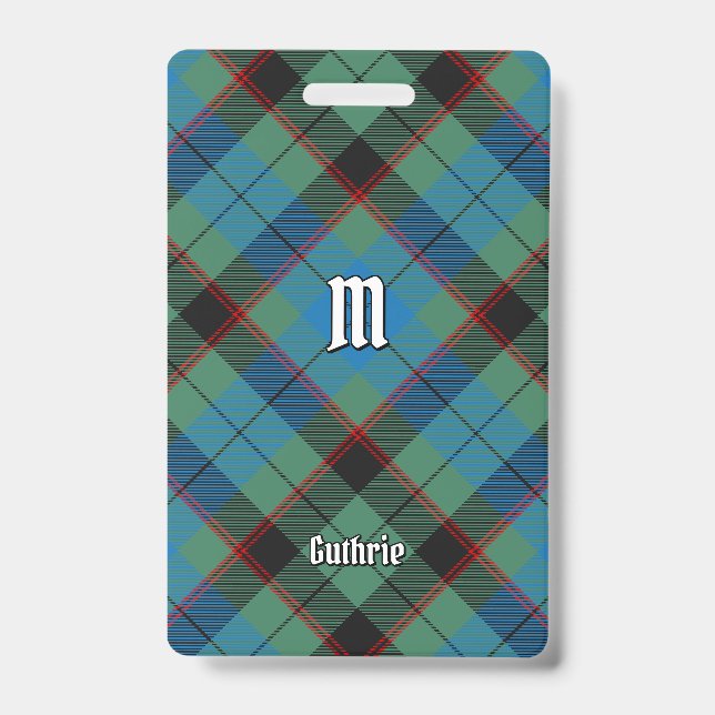 Clan Guthrie Tartan ID Badge (Front)