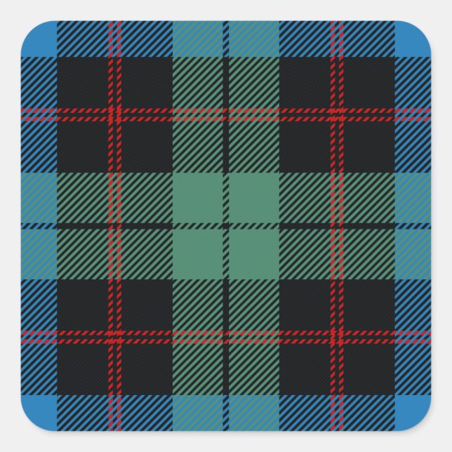 Clan Guthrie Tartan Square Sticker (Front)