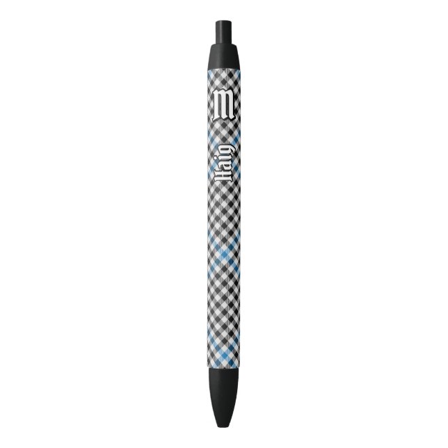 Clan Haig Check Tartan Black Ink Pen (Front Vertical)