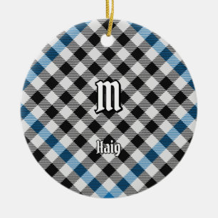 Clan Haig Check Tartan Ceramic Tree Decoration