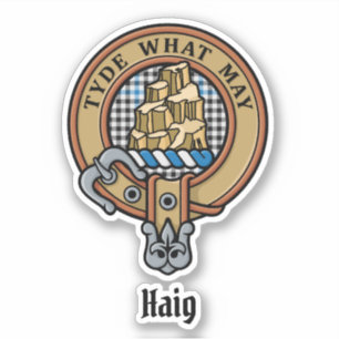 Clan Haig Crest over Check Tartan