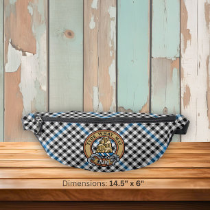Clan Haig Crest over Check Tartan Bum Bags