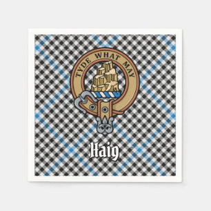 Clan Haig Crest over Check Tartan Napkin