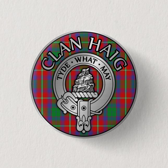 Clan Haig Crest & Tartan 3 Cm Round Badge (Front)