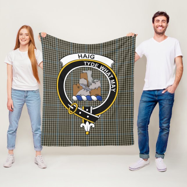 Clan Haig Grey Tartan Plaid Fleece Blanket (In Situ)