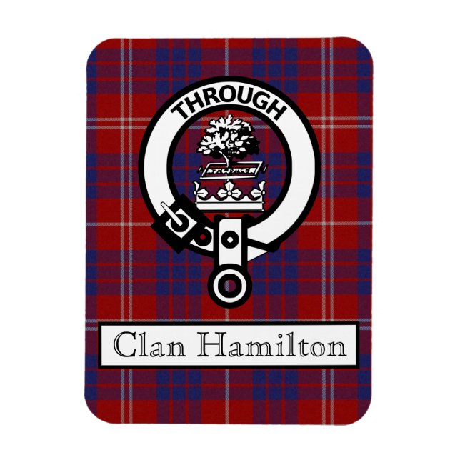 Clan Hamilton Crest and Tartan II Magnet (Vertical)