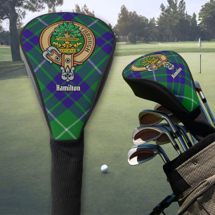 Clan Hamilton Crest over Hunting Tartan Golf Head Cover