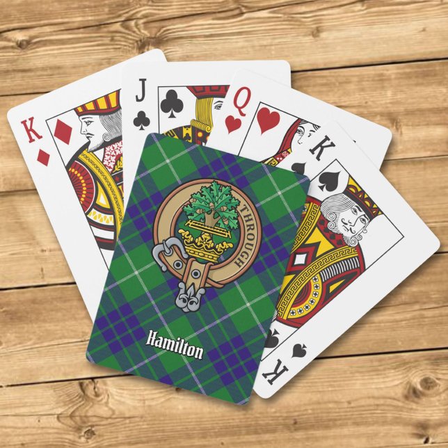 Clan Hamilton Crest over Hunting Tartan Playing Cards (Creator Uploaded)