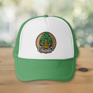 Clan Hamilton Crest over Hunting Tartan Trucker Hat