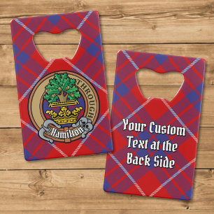 Clan Hamilton Crest over Red Tartan
