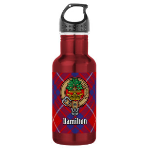 Clan Hamilton Crest over Red Tartan 532 Ml Water Bottle
