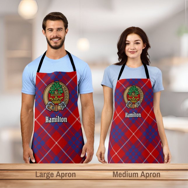 Clan Hamilton Crest over Red Tartan Apron (Creator Uploaded)