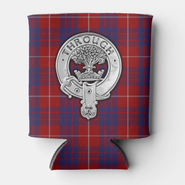 Clan Hamilton Crest & Tartan Can Cooler (Front)