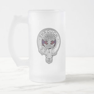 Clan Hamilton Crest & Tartan Frosted Glass Beer Mug