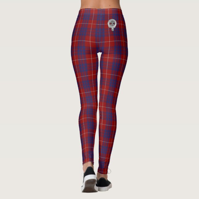 Clan Hamilton Crest & Tartan Leggings (Back)
