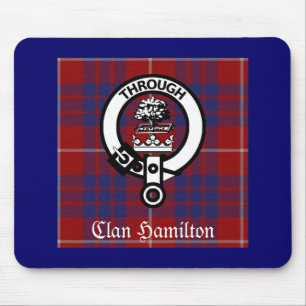 Clan Hamilton Crest & Tartan Mouse Mat