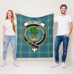 Clan Hamilton Hunting Ancient Tartan Plaid Fleece Blanket