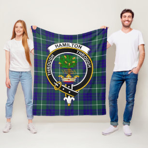 Clan Hamilton Hunting Modern Tartan Plaid Fleece Blanket