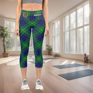 Clan Hamilton Hunting Tartan Capri Leggings