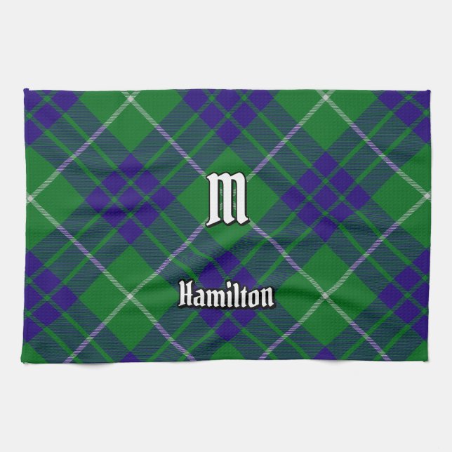 Clan Hamilton Hunting Tartan Kitchen Towel (Horizontal)