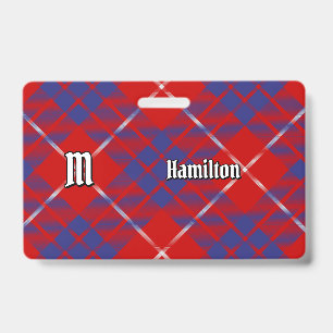 Clan Hamilton Red Tartan Badge ID Badge