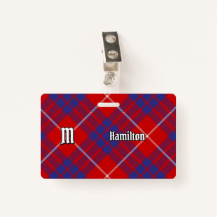 Clan Hamilton Red Tartan Badge ID Badge