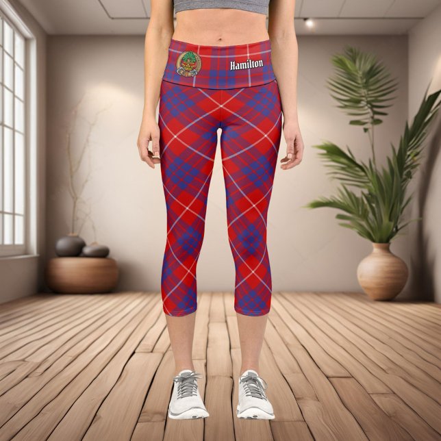 Clan Hamilton Red Tartan Capri Leggings (Creator Uploaded)